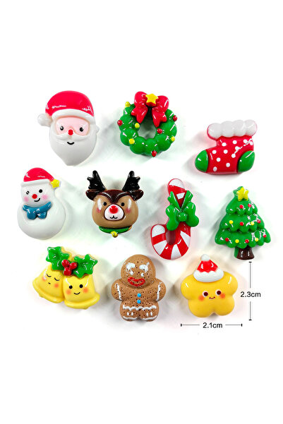 Choice11 10 قطع من مغناطيسات الثلاجة الحمراء لعيد الميلاد - هدية على شكل مجسم...