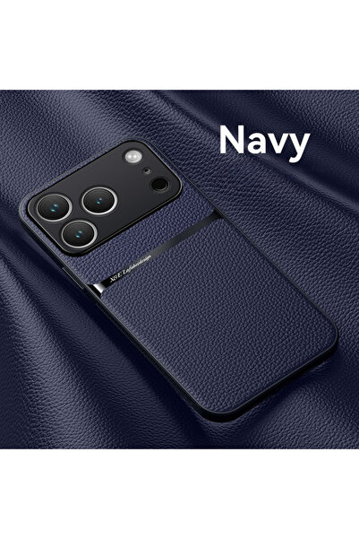 Choice6 جراب فاخر أزرق مقاوم للصدمات من جلد لهاتف iPhone 17، متوافق مع iPhone...