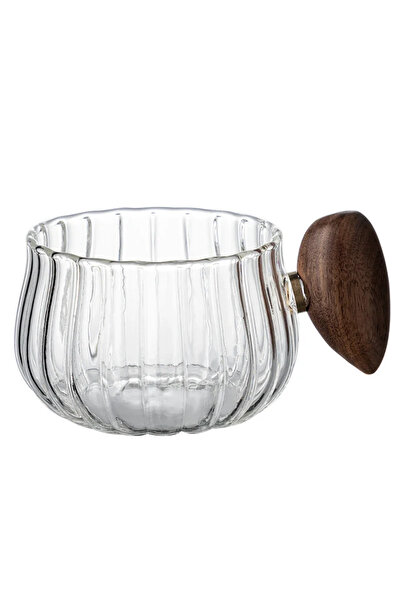 Choice كوب قهوة زجاجي شفاف مخطط مقاوم للحرارة سعة 200 مل مصنوع من السيليكون ع...