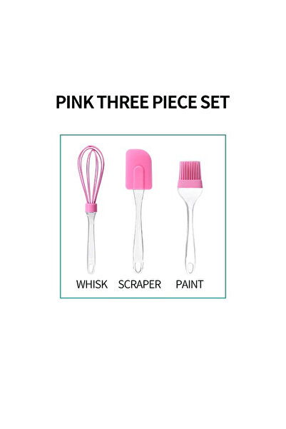 Choice3 مجموعة من 3 قطع من السيليكون غير اللاصق، لون وردي، تتضمن مكشطة كريمة،...