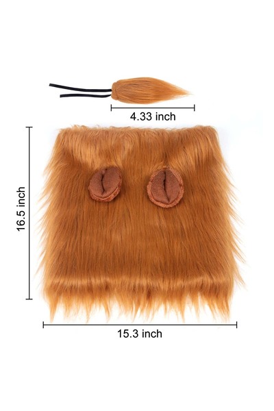 Choice light brown New Lion Mane Dog Costume Realistic Lion Wig Hat Cute Pet ...