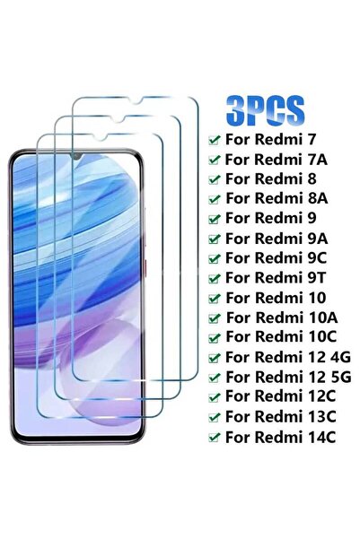 Choice8 3 قطع زجاج لهاتف Redmi 12، 3 قطع زجاج مقوى عالي الدقة لهواتف Redmi 7 ...