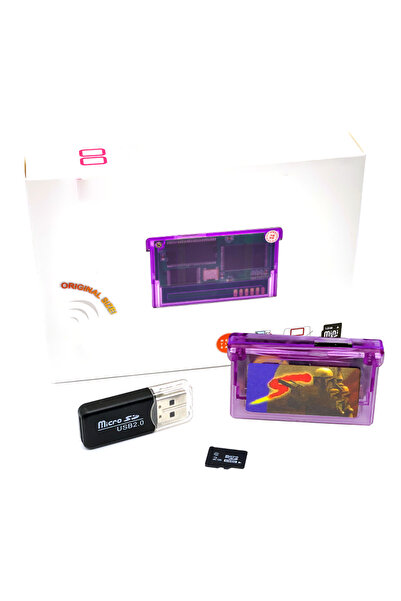 Choice1 بطاقة ذاكرة فلاش صغيرة SD أرجوانية اللون بسعة 2 جيجابايت لأجهزة GBA S...