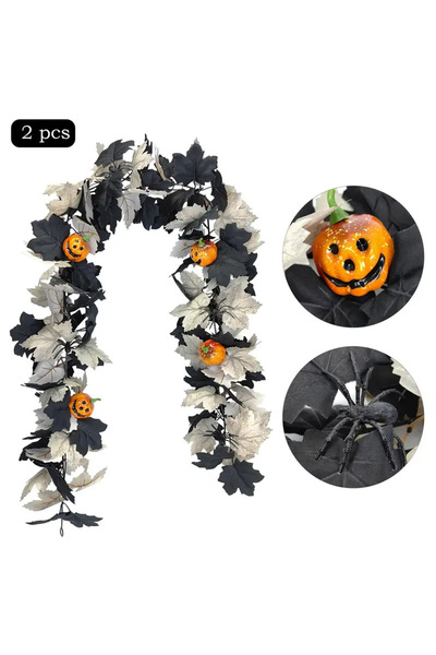 choice2 C Halloween Pumpkin Cane Flying Indoor Fall Maple Leaf Garland Maple ...