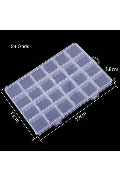Choice 1pc 24 Grids 6-24 Compartments Plastic Storage Box Organizer Jewelry C...