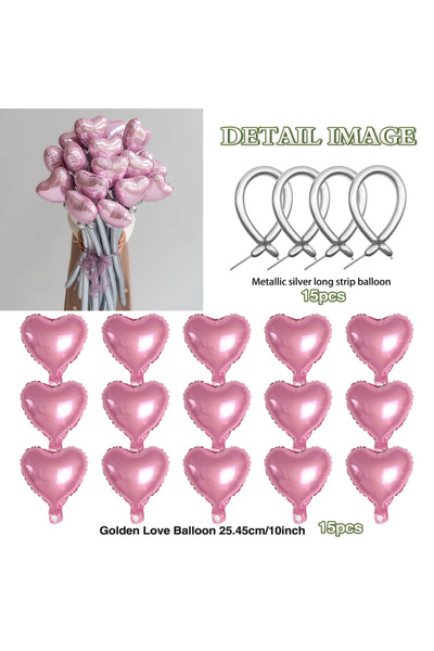 Choice3 مجموعة أخرى من باقات بالونات "الحب الوردي"، بالونات طويلة حمراء وخضرا...