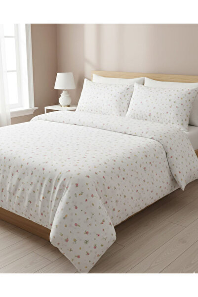 Alpateks Home طقم غطاء لحاف بنمط زهور صغيرة مصنوع من القطن بنسبة 100%