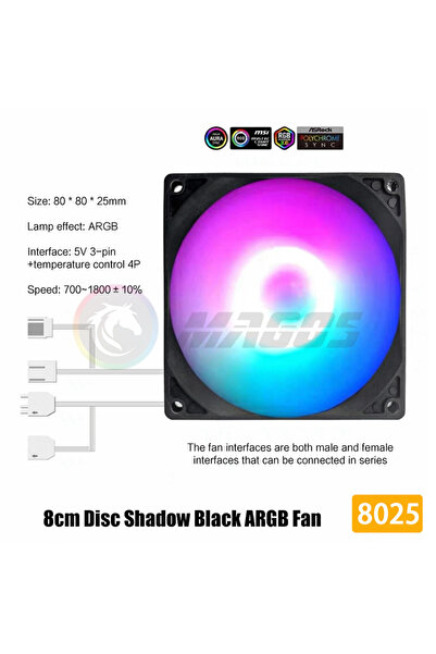 Choice1 A-RGB Other 8cm Black Mini ITX Case ARGB Fan 8cm 9cm Match Water / Ai...