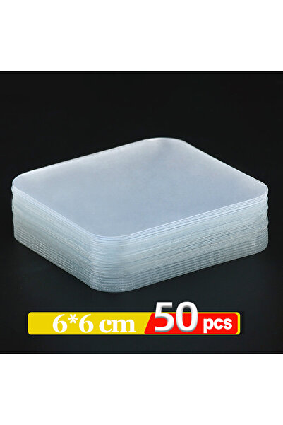 choice2 6X6cm 50PCS Transparent Double Sided Adhesive Tape Nano Gel Pads Supe...