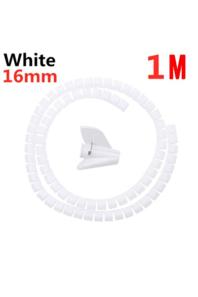 Choice6 واقي كابل حلزوني مرن أبيض اللون، مقاس 16 مم × 1 متر، بطول 2 متر/1 متر...