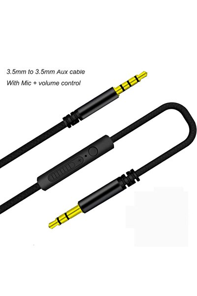Choice1 كابل صوت أسود 3.5 ملم، مزود بمقبس سماعة، مدخل صوت إضافي، ميكروفون، تح...
