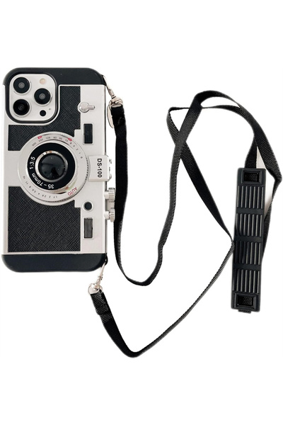 Choice جراب وحزام لهاتف آيفون 16 برو أسود بتصميم كاميرا ثلاثية الأبعاد مستوحا...