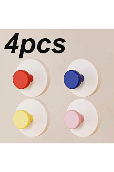 Choice3 4 قطع من خطافات شفط قوية وملونة، خطافات للحمام والمطبخ لا تحتاج إلى ث...