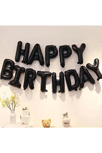 Choice 16INCH black Black Latex Aluminum Foil Happy Birthday Ballo Set Baby S...