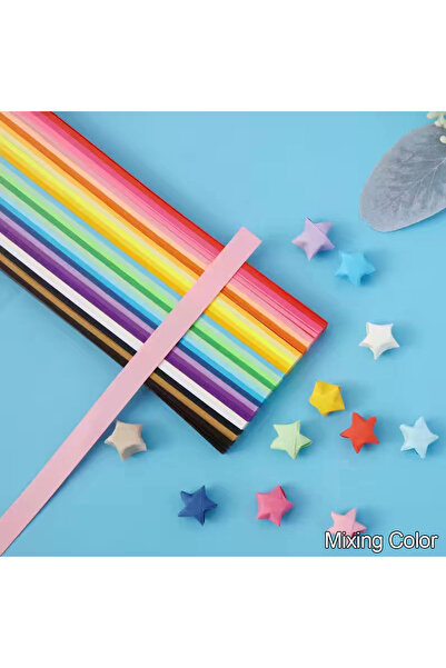 Choice ٠٩- مزج الألوان ٥٤٠ ورقة من شرائط ورق نجوم الأوريغامي ٢٧ لونًا ورق طي ...