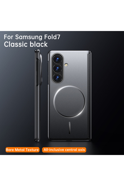 Choice6 Galaxy Z Fold4 Black Luxury Center Axis Protective Foldable Hinge Mag...