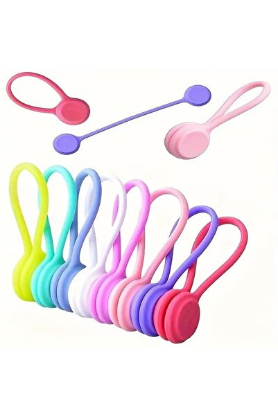 Choice4 مجموعة من 10 قطع من أربطة الكابلات المغناطيسية المصنوعة من السيليكون ...