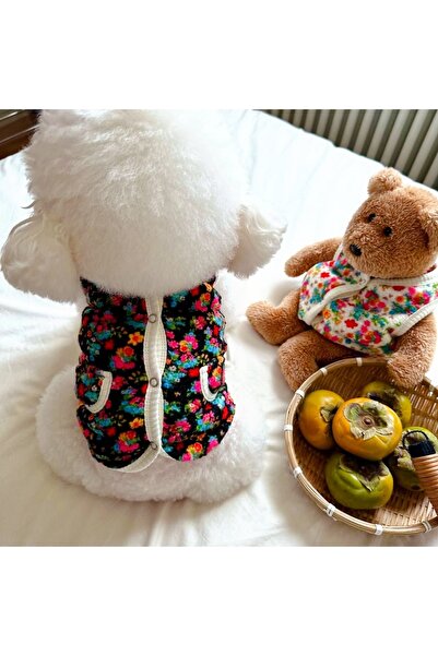 Choice1 سترة دافئ للحيوانات الأليفة مقاس M 2، سترة صوف الفليس بنقشة زهور، ستر...