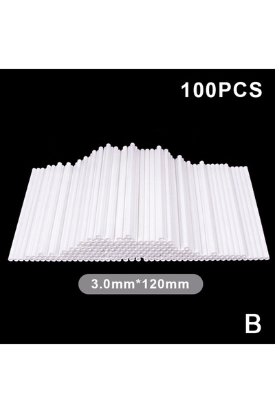 Choice3 B 100 قطعة من أعواد المصاصات البلاستيكية البيضاء ذات النواة المجوفة ل...