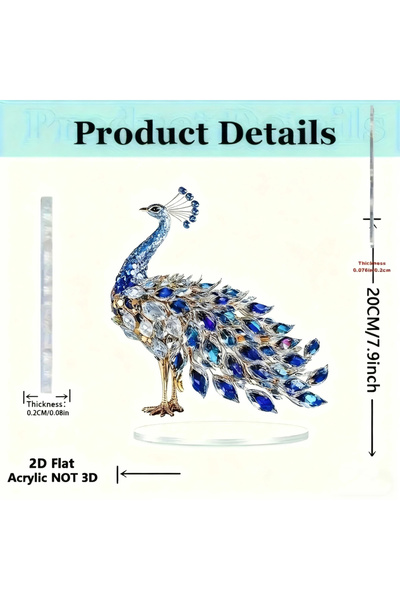 choice2 زينة قمة كريستالية فاخرة مسطحة ثنائية الأبعاد من أكريليك بحجم A3، منا...