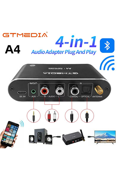 Choice محول صوت لاسلكي بلوتوث 5.1 من GTMEDIA A4 USB مع دعم RCA، منفذ USB، منف...