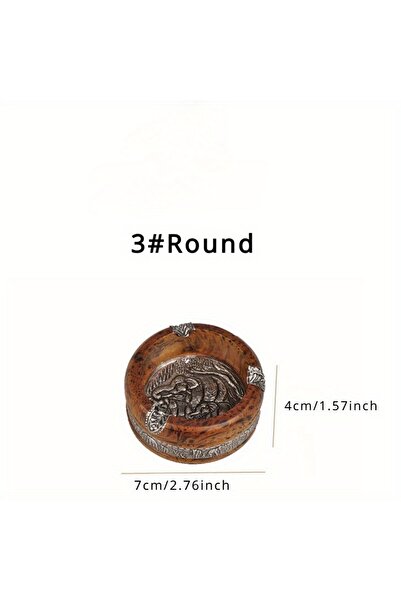 Choice1 منفضة سجائر خشبية كبيرة دائرية الشكل، قطعة واحدة، ديكور منزلي مستوحى ...