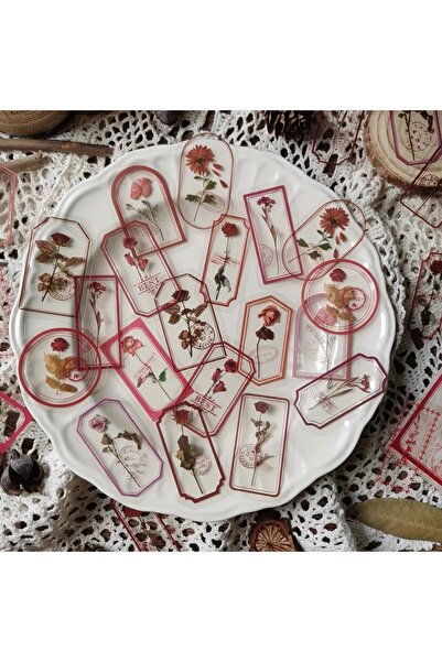 Choice ملصقات إطار نباتات الزهور العتيقة من F JIANQI، 30 قطعة/عبوة، ديكور إبد...