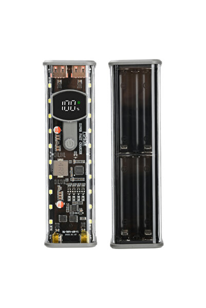 Choice1 black 8x18650 Solderless Battery Case PD45W Super-Fast Charging Porta...