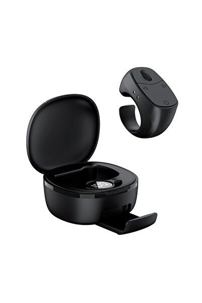 Choice جهاز تحكم عن بعد لاسلكي أسود اللون بتقنية بلوتوث، مزود ببكرة، حلقة طرف...