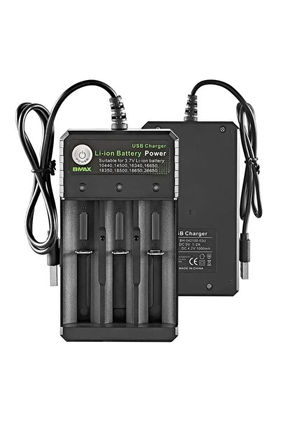 Choice شاحن ذكي 18650 مزود بـ 3 فتحات وبطارية ليثيوم أيون 4.2 فولت وشحن مستقل...