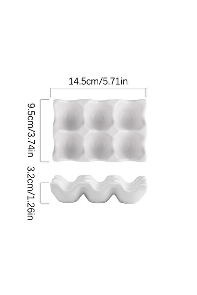 Choice3 حامل بيض أبيض بستة أقسام، مصنوع من السيراميك المقاوم للانزلاق، مناسب ...