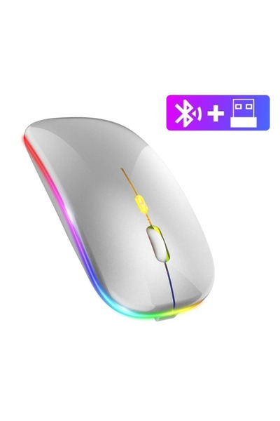 Choice ماوس kebidumei الفضي ثنائي الوضع 2.4 جيجا هرتز لاسلكي بتقنية بلوتوث، م...