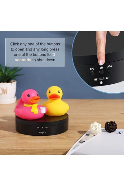 Choice1 حامل عرض دوار black1، حامل قرص دوار بمحرك 360 درجة مع كابل طاقة USB ل...