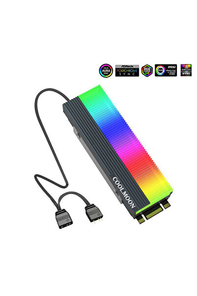 Choice1 Grey Blakc/White CoolMoon M.2 SSD 2280 ARGB Heasink M.2 Solid State D...