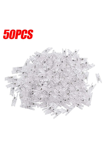 Choice1 50 قطعة - مشابك صور بلاستيكية صغيرة شفافة، مشابك تعليق زنبركية شفافة،...