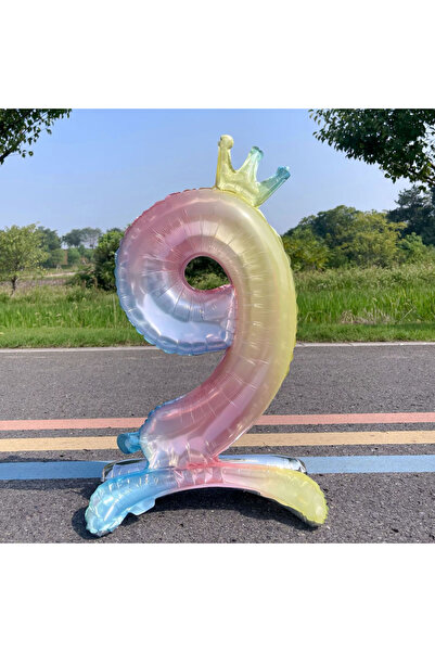 Choice8 32inch 9 32 inch Rainbow Gradient Digital Standing Balloon Aluminum F...