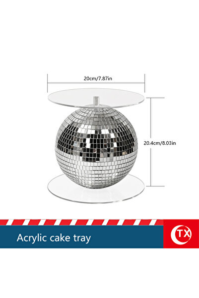 Choice1 حامل كيك أكريليك شكل كرة ديسكو عاكسة على شكل حرف L | صينية عرض حلويات...