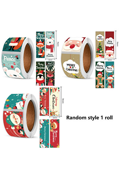 Choice Reference image deta Random style 1 roll 120pcs Christmas Stickers Rol...