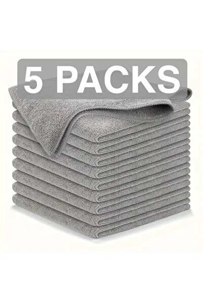 Choice1 5 قطع من قماش التنظيف متعدد الأغراض من الألياف الدقيقة الرمادية (عبوة...