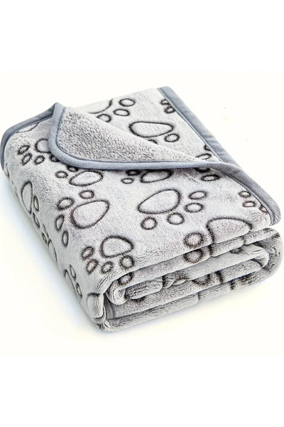 Choice 52x76cm GRAY Ultra Soft Fluffy High Quality Pet Blanket Cute Cartoon P...