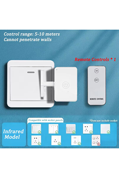Choice1 مفتاح إطفاء ضوء لاسلكي جديد يعمل بالأشعة تحت الحمراء، مزود بزر ضغط أو...