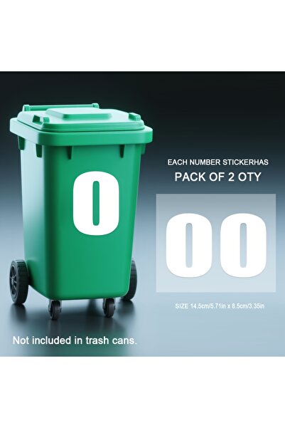 Choice4 14.5x8.5CM-each WN121--Number0 2pcs/sheet White Number Stickers Trash...