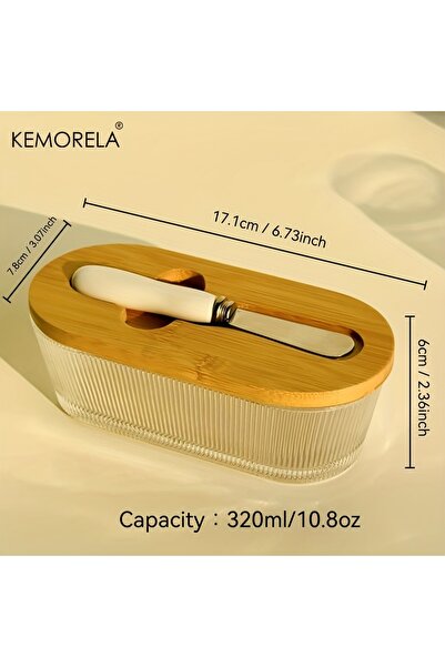 Choice Vertical Stripes 1PCS Glass Butter Dish with Sealed Lid - Elegant & Go...