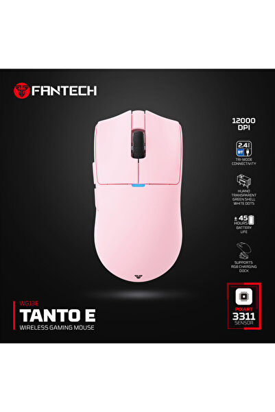 Choice3 ماوس لاسلكي FAANTECH TANTOE WG13E وردي اللون، قابل لإعادة الشحن مغناط...