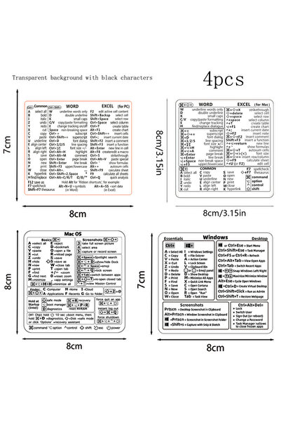 choice2 style a 4pcs Windows/word shortcut keys for laptop office software qu...