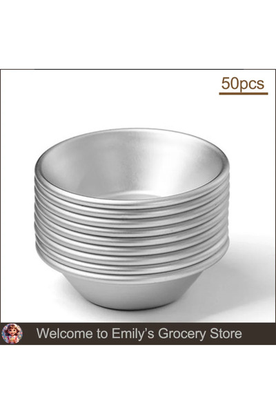 choice2 قالب عجينة تارت البيض من سبائك الألومنيوم قابل لإعادة الاستخدام، 50 ق...