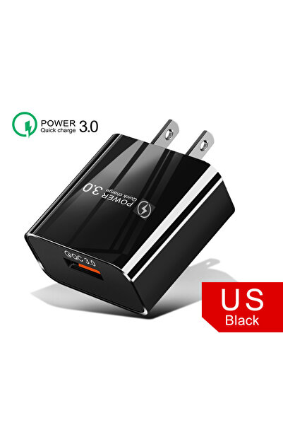 Choice1 شاحن USB أسود أمريكي بقوة 18 واط، شحن سريع 3.0، شحن جداري سريع لأجهزة...