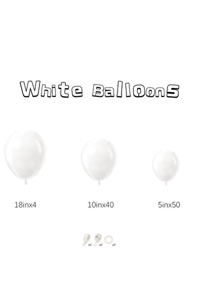 Choice O 10inch 01 97Pcs White Latex Balloon Arch Kit White Balloon Garland E...