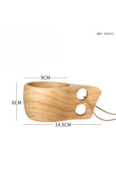 Choice5 كوب خشبي فنلندي صلب للاستخدام المنزلي، كوب حليب وفطور خشبي صلب، كوب ش...