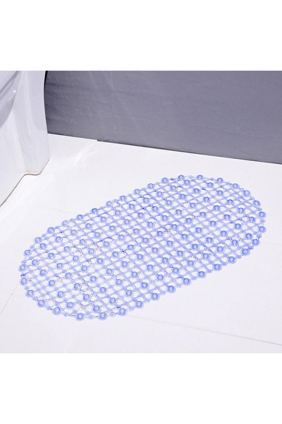 Choice 66x37cm Blue Bathroom suction cup anti slip pad PVC Anti-skid Bath Mat...